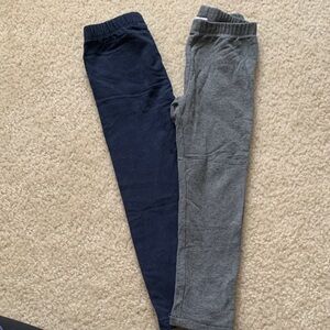 Kids 2-Pack Stretch Knit Leggings - Navy & Heather Gray